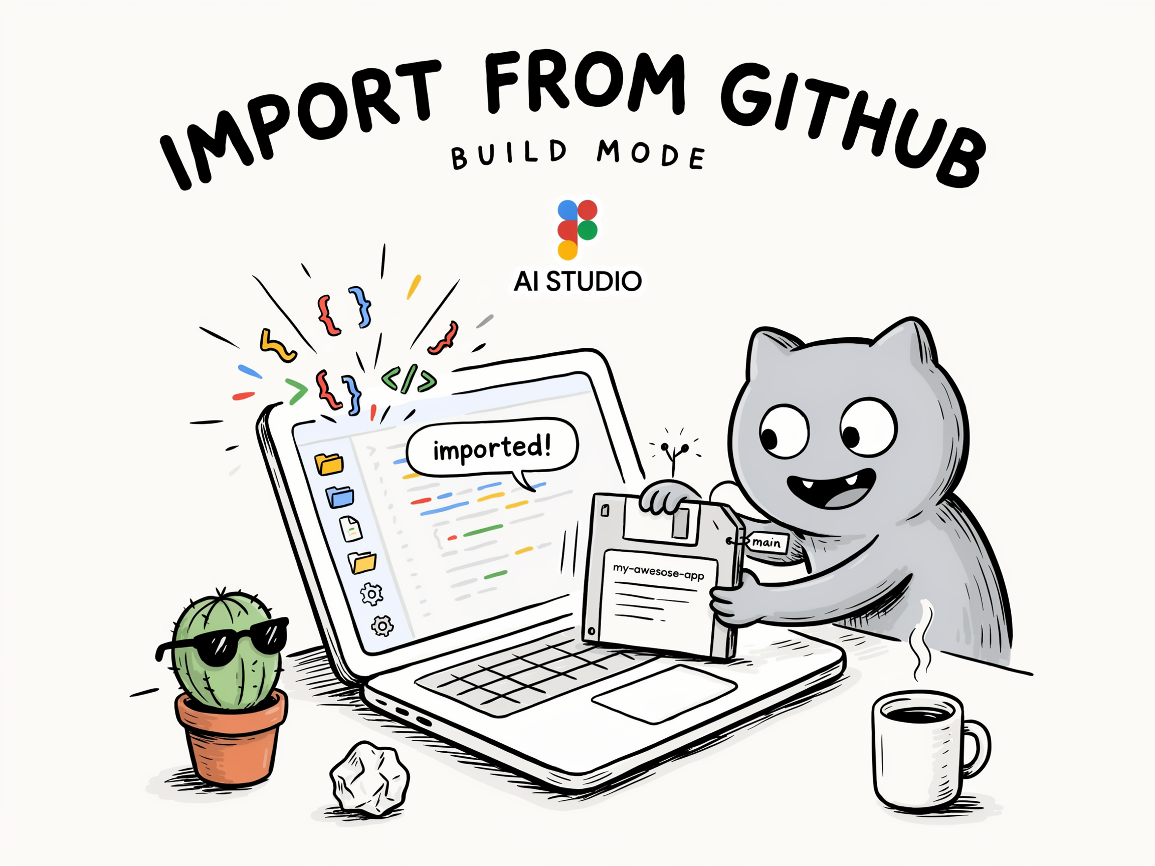 Google AI Studio: GitHub vira app na hora!